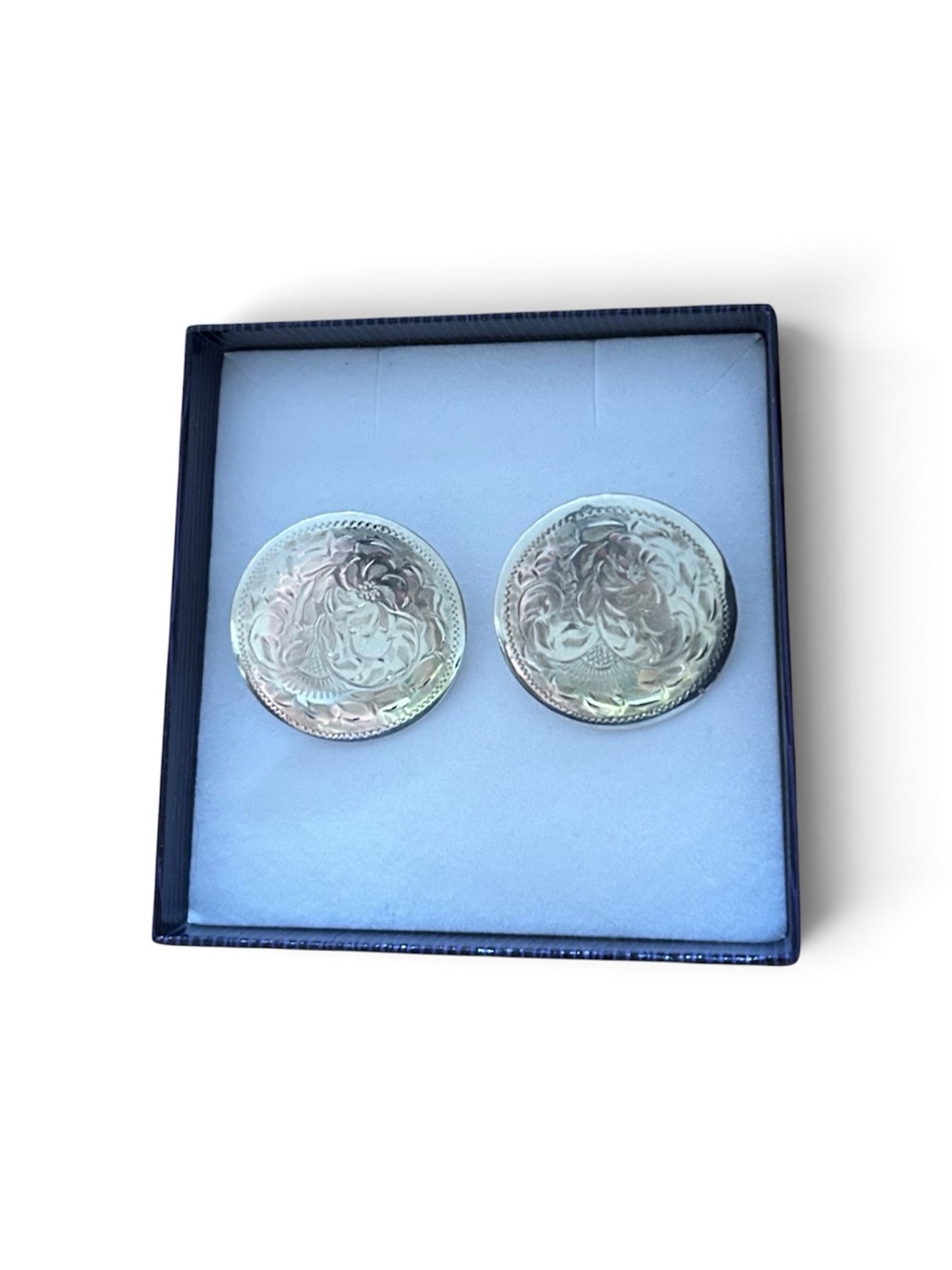 Earrings 🇨🇦 Birks Vintage Burkhardt  Sterling Silver Floral Engraved Clip On MCM
